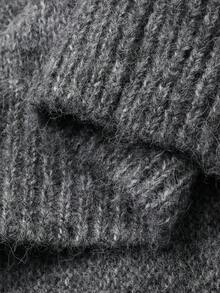 Dazy-Less Áo khoác cardigan trơn màu thường ngày dành cho nữ, đa năng cho mùa thu/đông - Xám - Xem 9