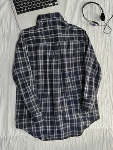 Elamini 女士休闲宽松复古格子衬衫，时尚百搭，秋冬衬衫 - 彩色 - 查看 2