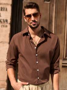 HIMLAND 2pcs/Set Men's Casual Long Sleeve Shirt Set - Multicolor - View 6