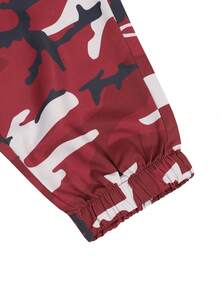 Manfinity Homme Men's Camouflage Print Casual Jogger Pants Men Cargos Men Army Pants Mens Jogger Men Camo Pants Camo Cargos - Burgundy - View 6