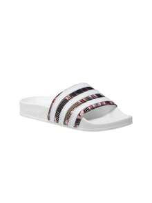 Adidas Originals Adilette Women Slides White H00569 - Red and White - View 2