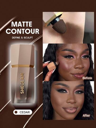 Sun Sculpt Liquid Contour-Cedar Contour Liquid Non-Greasy Long Lasting Natural Bronzer Contouring Weightless Contour Brand Beauty Makeup Face Paint Cosmetic For Women Girls Perfect For Fall Winter Ideal For Y2K Fancy Fashion Suitable For Birthday Christmas Present Party Ready Best Color