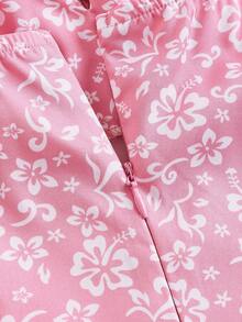 SHEIN MOD Pink Floral Spring Allover Floral Print Ruched Bust Cami Dress - Multicolor - View 3