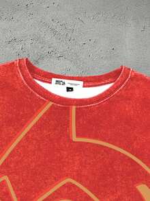 Astro Boy X SHEIN Camiseta de manga corta de cuello redondo con gráfico de letra y figura de dibujos animados para hombre - Blanco - Ver 3