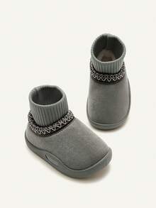 Cozy Pixies Autumn/Winter All-Match Casual Fashion Versatile Plush Thickened Warm Cute Soft Baby Snow Boots, Ankle Boots, Slippers - Army Green - View 3