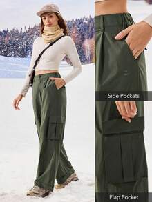 OutZeal 女士防水工装户外裤 露营徒步 - 墨綠色 - 查看 4