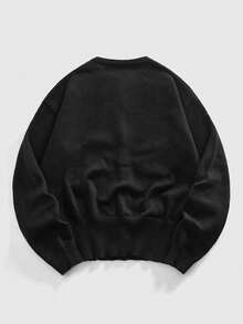 ROMWE MEN Anime Men's Dark Bat Embroidery Cardigan - Black - View 2