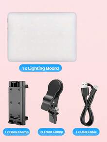 Teckwe Lampu Klip Isi Ulang Daya Tinggi 60 LED untuk Konferensi Video dengan Klip Depan & Belakang, 3 Mode Cahaya yang Dapat Disesuaikan untuk Ponsel, Kompatibel dengan iPhone, Android, iPad, Laptop, untuk Riasan, Selfie, Vlog, Cocok untuk Selfie dan Siaran Langsung, Lampu Selfie Portabel - Hitam dan Putih - View 9
