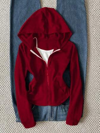 Sudadera corta ajustada de estilo coreano casual para adolescentes, de vuelta a la escuela