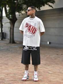 Devon Thys 男士新款时尚嘻哈印花T恤 - 白色 - 查看 4