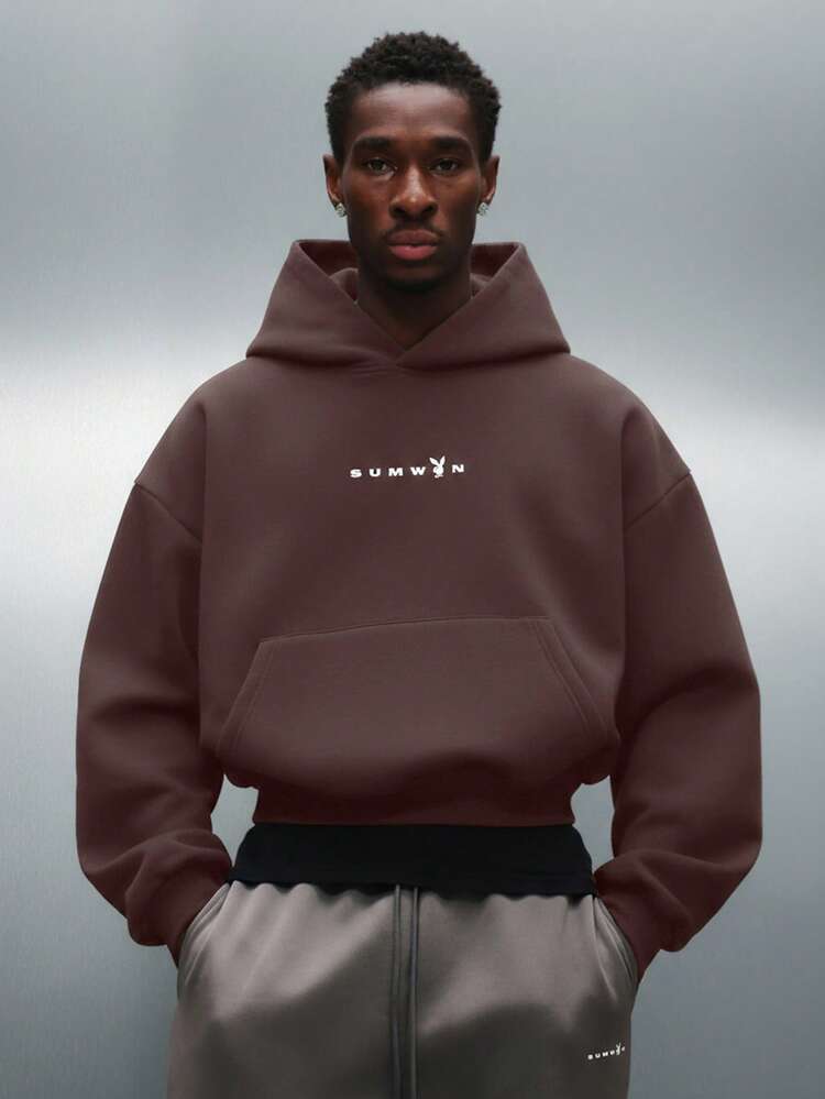 PLAYBOY X SUMWON Felpa con cappuccio crop fit con logo coniglietto