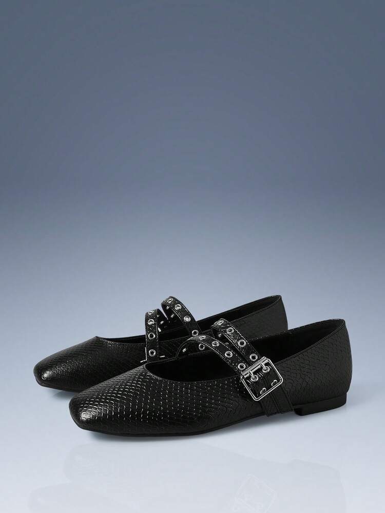 CUCCOO GRLICON Women's Buckle Design Fashionable Versatile Casual Flats For Christmas