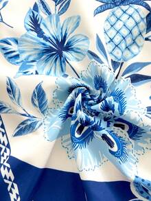 Soleia Women's Fashion Vacation Casual All-Over Print Spaghetti Strap Dress Women Vacation Dress Boho Summer Dress Women Blue And White Dress Women Carnival, - Blue and White - View 8