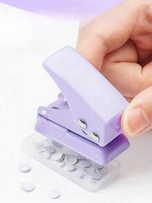 6毫米迷你打孔钳 金属孔打孔器 带碎屑收集器 适用于传单、纸张、塑料卡片、剪贴簿等手工工具，返校季必备，学习用品 - 單一尺寸 - 查看 5