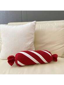 Cirelle 1 pieza Almohada decorativa suave y cálida con diseño de bastón de caramelo navideño, cojín decorativo navideño, almohada para decoración del hogar en época festiva