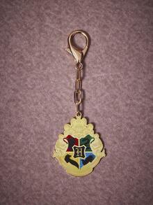 HARRY POTTER X SHEIN 1pc Fashionable Women's Cute Cartoon Pattern Printed Keychain, Niche Versatile, Also Suitable For Bag Pendant, Fit For Party, Concert, Festival - Gold - View 2