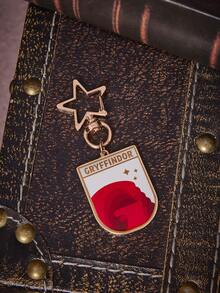 HARRY POTTER X SHEIN 1个时尚女士可爱卡通图案印花休闲钥匙扣，小众高端百搭，也适合作为包包挂饰，参加派对、音乐会、节日活动。 - 金色 - 查看 4