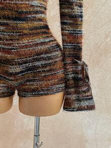 Soleia Women's All-Over Print Off Shoulder Fitted Stylish Vacation Long Sleeve Jumpsuit