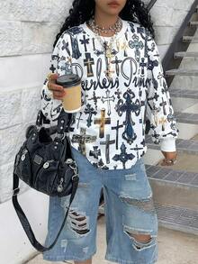 Rovax 宽松圆领落肩长袖卫衣 - 彩色 - 查看 4