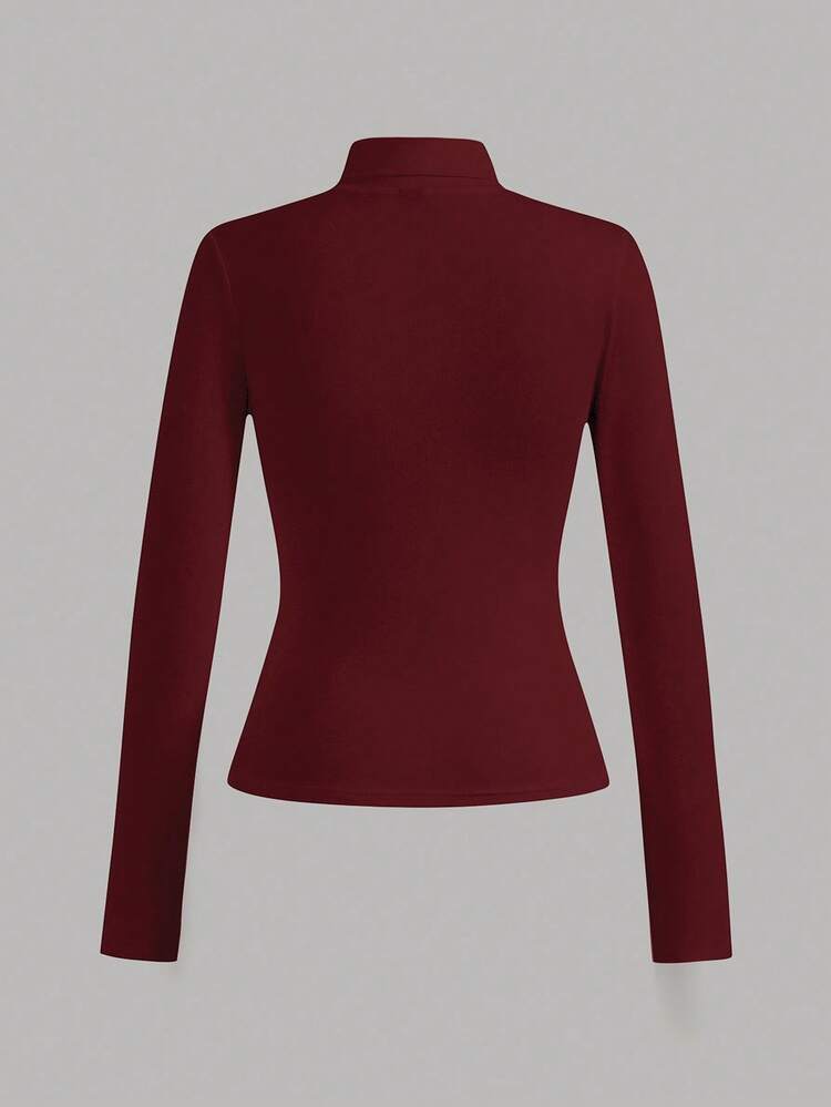 SHEIN Essnce 4pcs/Set Casual Solid Color Versatile Layering Slim Fit Turtleneck Sweater For Women, Autumn/Winter - Multicolor - View 11