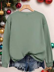 Sudadera estampada "CHICAGO U.S.A." - moderna, urbana y cómoda con estilo universitario premium - Verde Oliva - Ver 2