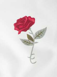 SHEIN MOD 白色底座玫瑰花泡泡袖帝國腰仙女中長裙