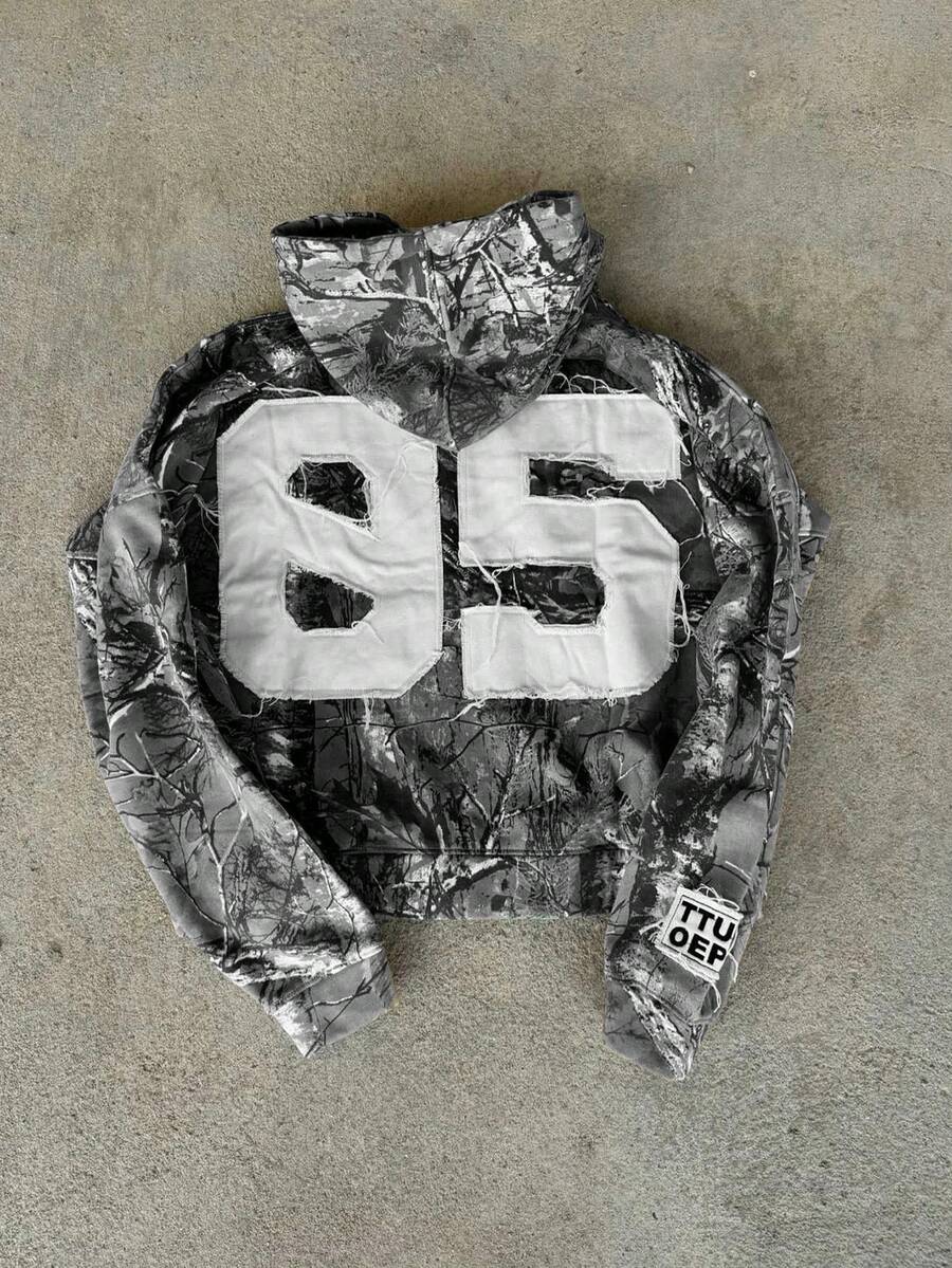 Glimmora Y2K Streetwear Camouflage Zip-Up Sweatshirt, Autumn Leaf Camo, Streetwear Sweatshirt, Retro American Street Dance Hooded Casual Camo Zip-Up Sweatshirt, Casual Autumn Leaf Camo Zip-Up Sweatshirt Jacket, Harajuku Style, Zip-Up Sweatshirt, American Gothic Rock, Street, Casual, Versatile Use - Multicolor - View 1