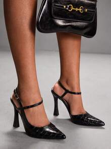 CUCCOO SZL 女士时尚、优雅、性感尖头高跟鞋 - 黑色 - 查看 9