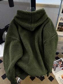 INAWLY 女士休闲保暖袋鼠口袋抽绳卫衣，秋冬款 - 軍綠色 - 查看 2