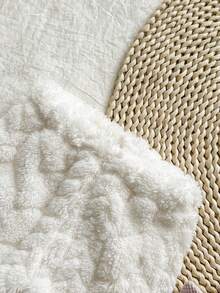 SHEIN Vintaside Kids 2pcs Baby Outfit, Cute Rabbit Pattern Sweatshirt And Fuzzy Long Pants Set, Milky White, Autumn/Winter - Pink - View 10