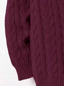 1件男童休闲可爱日常舒适宽松卡其色罗纹边连帽开衫，适合外出、上学、日常聚会、秋冬季穿着。 - 酒紅色 - 查看 5