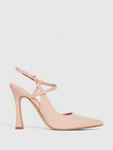 CUCCOO SZL Giày cao gót mũi nhọn thanh lịch thời trang dành cho nữ, phù hợp khi đi làm và dự tiệc - Màu be - Xem 4