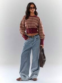 Glamine Cardigan court à épaules tombantes pour femmes, automne/hiver, hiver pour femmes, pulls femme, cardigans courts, hauts en tricot, cardigans femme