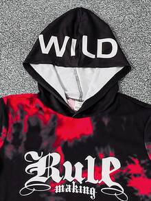 SHEIN Bộ 2 chiếc/Bộ thời trang nam thiếu niên họa tiết camo chắp vá tay áo có mũ trùm đầu và quần dài túi hộp, mùa thu - Nhiều màu - Xem 7