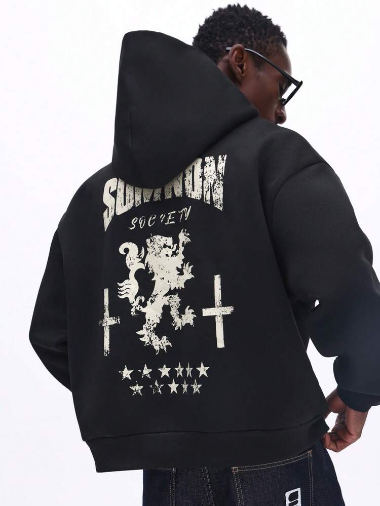 Hoodie mit Gesellschaftsgrafikprint