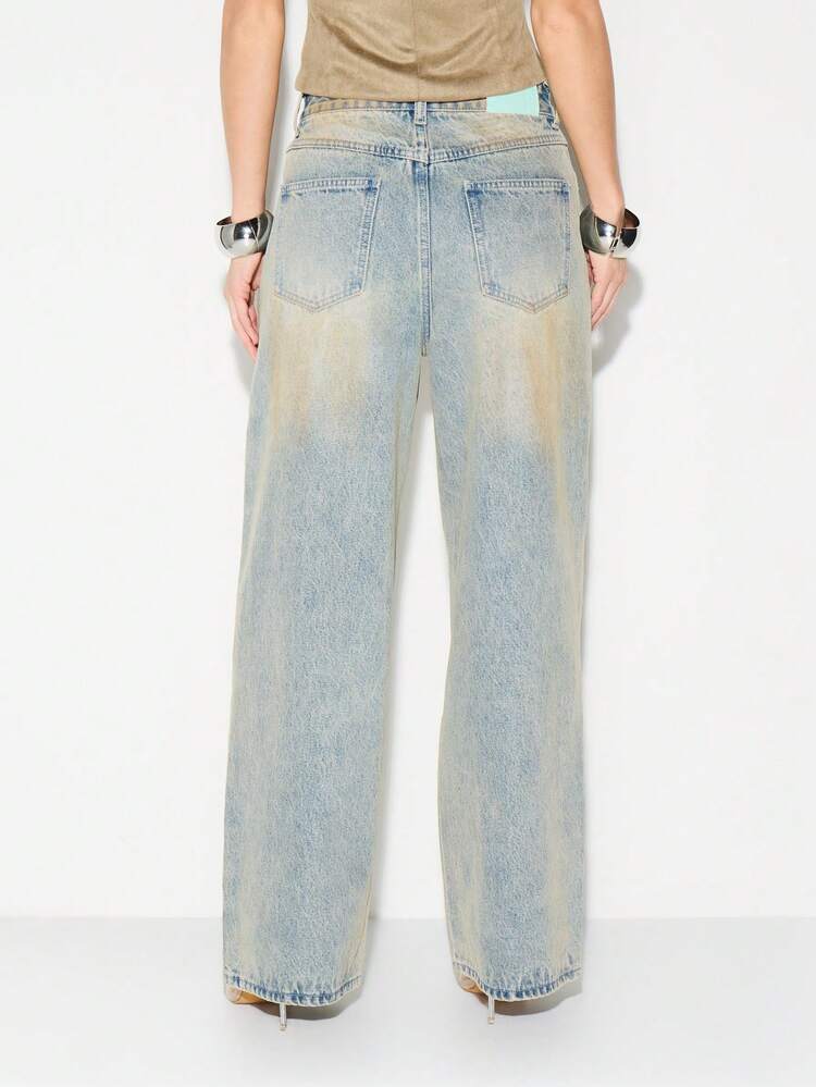 KIZN Oversized Baggy Wide Leg Denim Jeans
