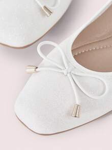 CUCCOO DOLLMOD Giày bệt đính đá hình bướm thời trang và thoải mái, thích hợp cho công sở và đi làm hàng ngày, lý tưởng cho dịp Giáng sinh. - trắng - Xem 8