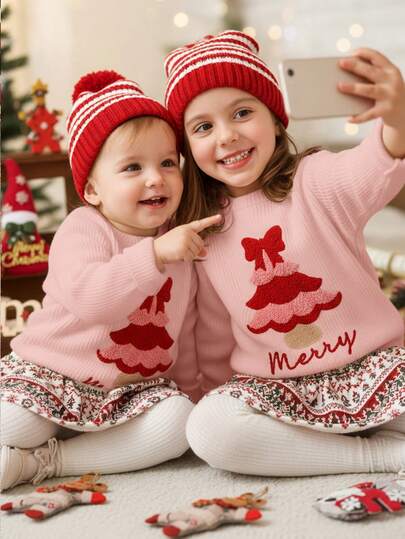 SHEIN Young Girl Casual Loose Fit Crew Neck Long Sleeve Sweater, Suitable For Autumn/Winter
