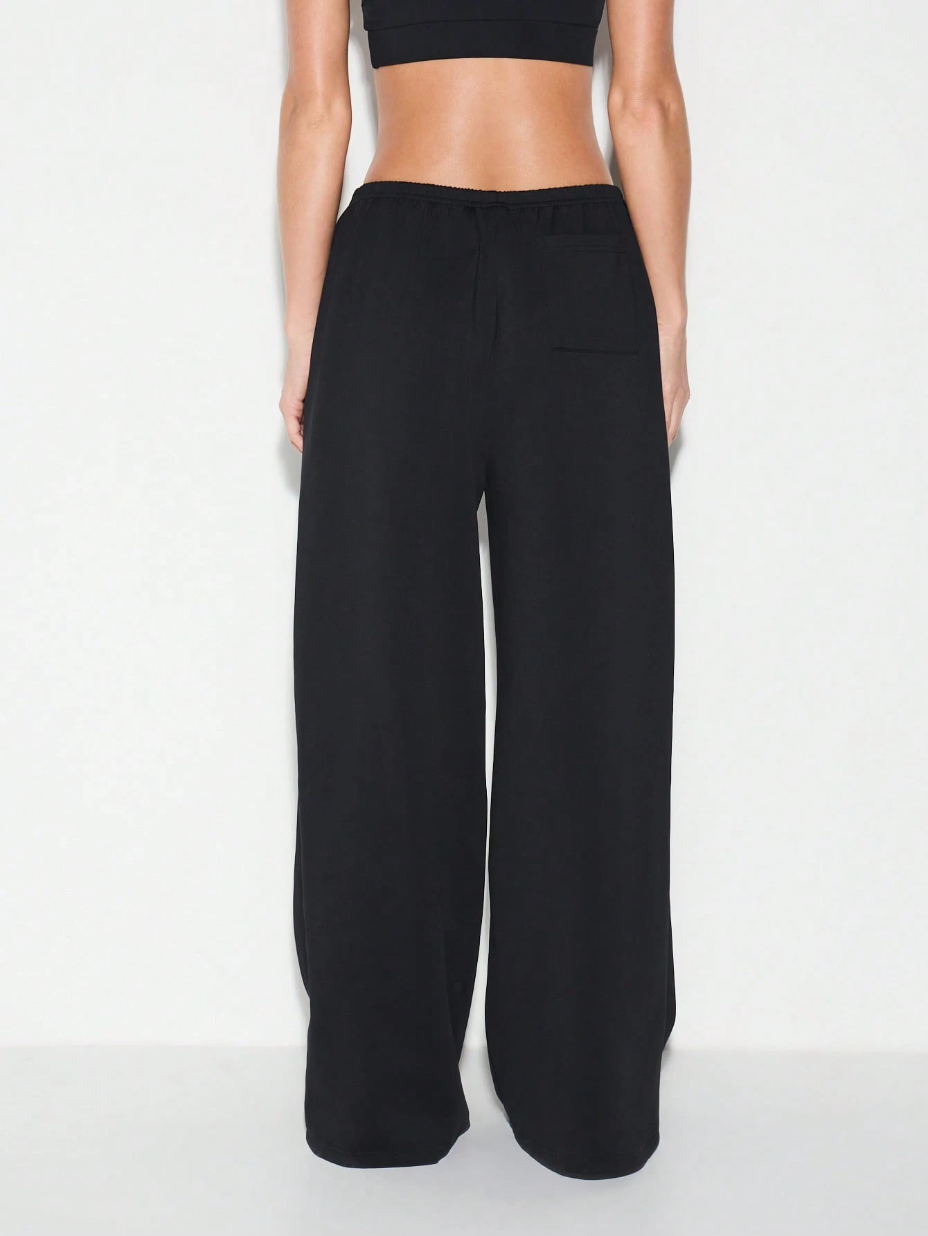 KIZN Calças de moletom de perna larga com cordão