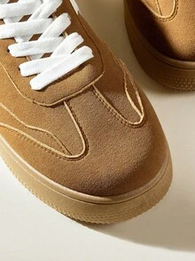 CUCCOO EASI 女士休闲厚底厚底运动鞋，时尚百搭 - 卡其色 - 查看 8