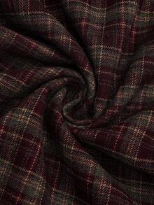 Lyrianda 休闲格子宽松复古裤 - 酒紅色 - 查看 4