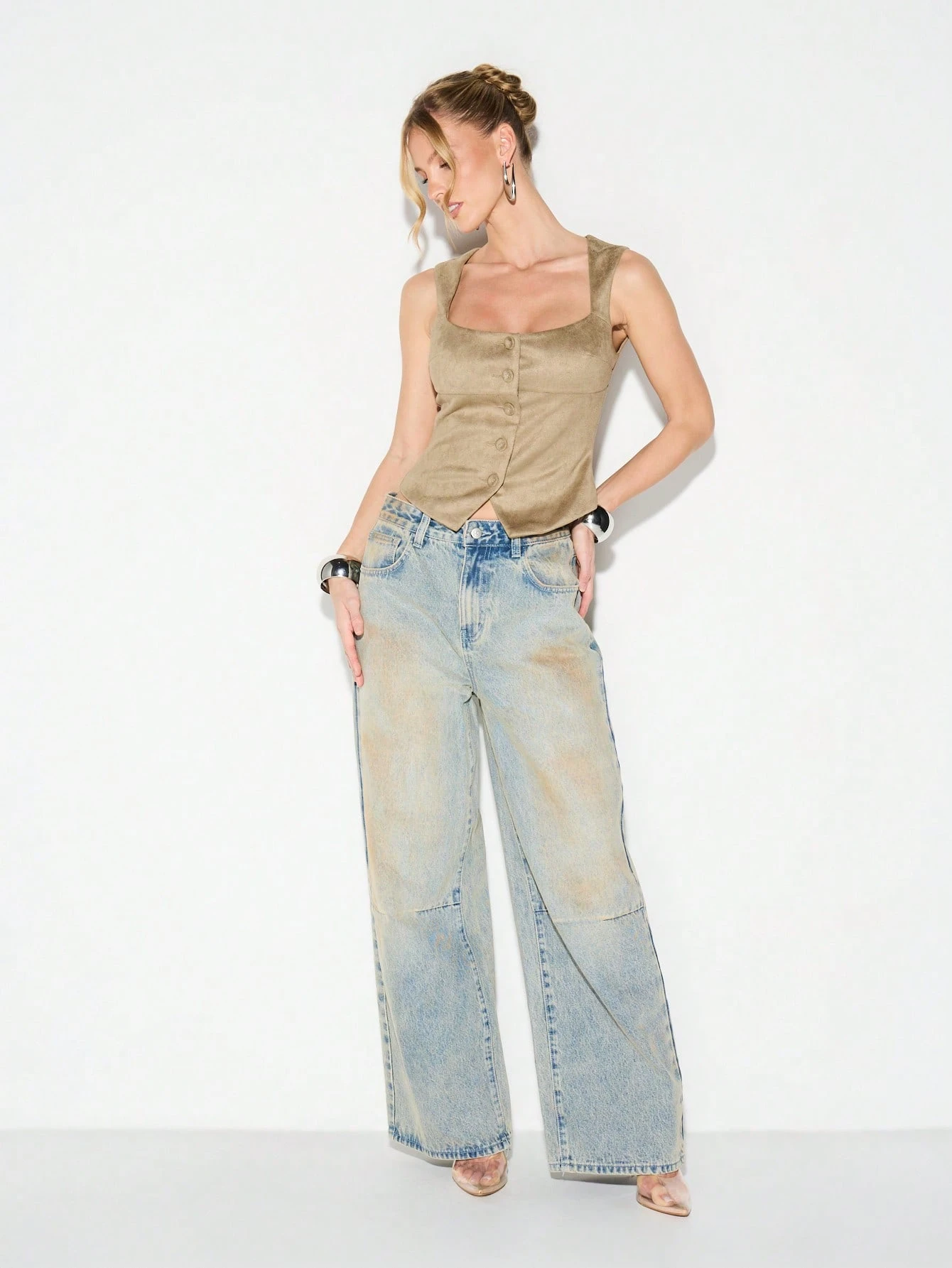 KIZN Oversized Baggy Wide Leg Denim Jeans