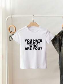 Glimmora 女士常规款肩部标语印花圆领短袖休闲T恤 - 白色 - 查看 3