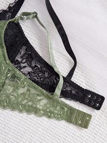 2件套蕾丝文胸和无钢圈文胸套装 - 彩色 - 查看 6