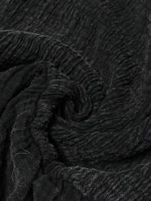 Elaquor Áo sơ mi dài tay họa tiết chắp vá màu đen cổ điển thường ngày cỡ lớn dành cho nữ - màu đen - Xem 3