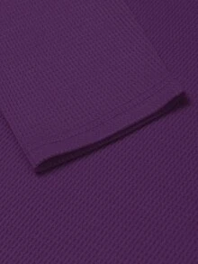 Manfinity Homme Men Solid Color Minimalist Casual Crew Neck Long Sleeve T-Shirt, Fall - Purple - View 5