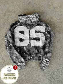 Glimmora Y2K Streetwear Camouflage Zip-Up Sweatshirt, Autumn Leaf Camo, Streetwear Sweatshirt, Retro American Street Dance Hooded Casual Camo Zip-Up Sweatshirt, Casual Autumn Leaf Camo Zip-Up Sweatshirt Jacket, Harajuku Style, Zip-Up Sweatshirt, American Gothic Rock, Street, Casual, Versatile Use - Multicolor - View 3