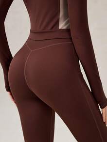 OutZeal 女士冬季保暖户外连体衣，圣诞节服装，滑雪日常穿着，速干柔软拉绒内衬，前拉链带口袋 - 棕色 - 查看 7