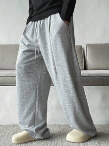 HUEFORM 男士休闲宽松灰色抽绳腰带口袋运动裤 - 灰色 - 查看 1