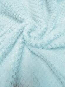 INAWLY Plus Size Women's Solid Color Long Sleeve Fleece Drawstring Hooded Sweatshirt, Autumn/Winter - Baby Blue - View 5